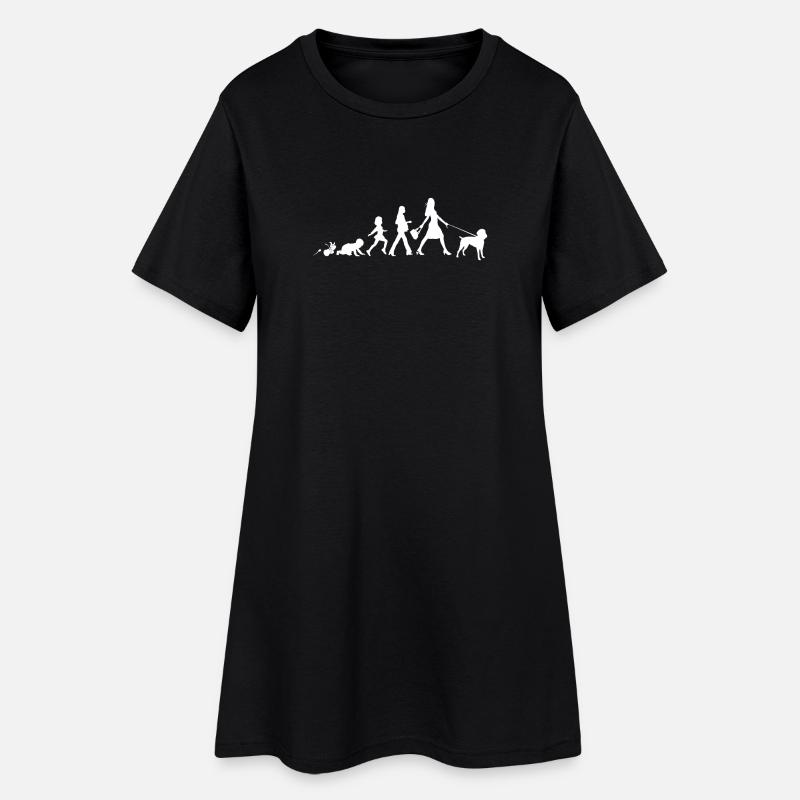 Wirehaired Pointer Gifts Grow Evolution - Women’s T-Shirt Dress - black