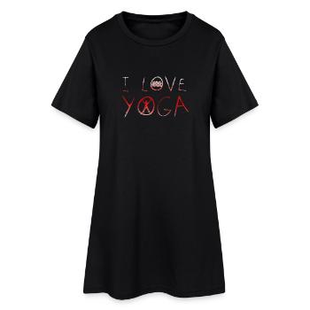 J'aime le yoga Namaste cadeau Yoga Shanti coeur - Robe T-shirt Femme - noir - Devant