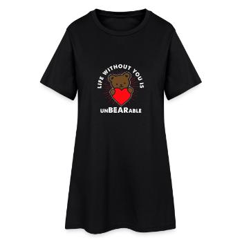 Amour / relation / cadeaux - Robe T-shirt Femme - noir - Devant