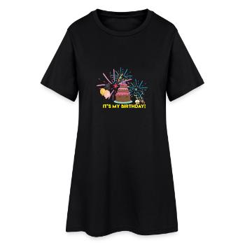 It's My Birthday - Frauen T-Shirt-Kleid - Schwarz - Vorne