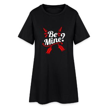 Shop Will You Be Mine Valentines Gift Design - Frauen T-Shirt-Kleid - Schwarz - Vorne