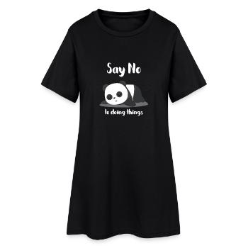 Panda Bear - Lazy - Sleep - Tired - Gift - Women’s T-Shirt Dress - black - Front