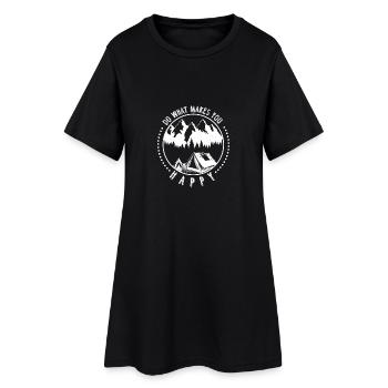 Voyage / Faites ce que vous rend heureux / cadeaux - Robe T-shirt Femme - noir - Devant