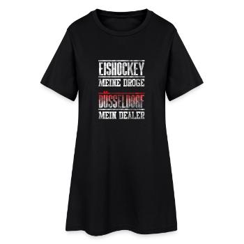 Düsseldorf - Eishockey meine Droge - Mein Dealer - Frauen T-Shirt-Kleid - Schwarz - Vorne