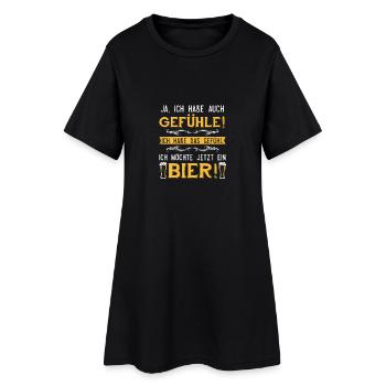 Gefühle Bier Geschenk Biertrinker - Frauen T-Shirt-Kleid - Schwarz - Vorne