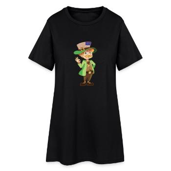 Kobold créatures mythiques Leprechaun Drapeau cadeau Etats-Unis - Robe T-shirt Femme - noir - Devant