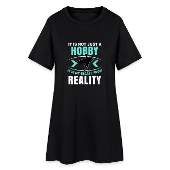 Surf Surfin cadeau Surfer Girl Surfer Surfboard - Robe T-shirt Femme - noir - Devant