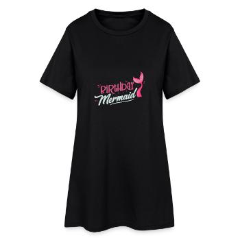 Birthday Mermaid Party Gift - Frauen T-Shirt-Kleid - Schwarz - Vorne