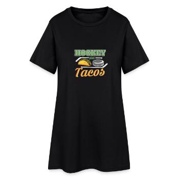 Hockey sur glace et tacos - Robe T-shirt Femme - noir - Devant