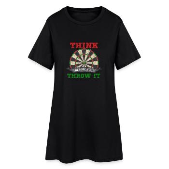 Dart - Dartboard - Geschenk - Frauen T-Shirt-Kleid - Schwarz - Vorne