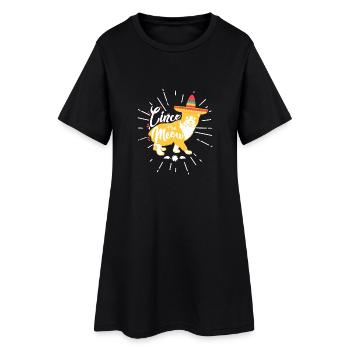 Cinco le Miaou - Robe T-shirt Femme - noir - Devant