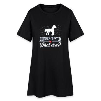 Chinesischer Schopfhund what else? Chinese Crested - Frauen T-Shirt-Kleid - Schwarz - Vorne
