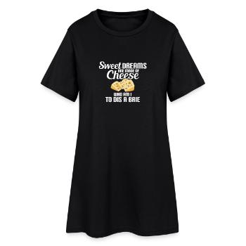 Douces Rêves de Fromage, Fromage Brie, Rêve, Fromage - Robe T-shirt Femme - noir - Devant