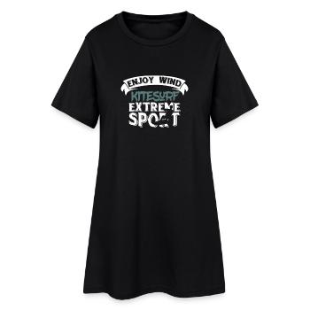 Enjoy wind kitesurfing extreme sports t-shirt - Women’s T-Shirt Dress - black - Front