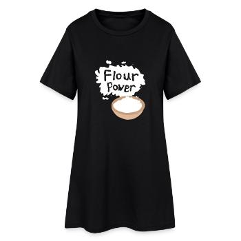 Flour Power - Frauen T-Shirt-Kleid - Schwarz - Vorne