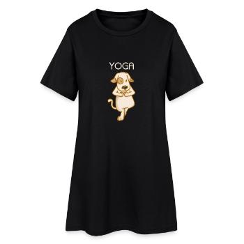 Yoga Dog - Fitness - Relaxation - Puissance - Robe T-shirt Femme - noir - Devant