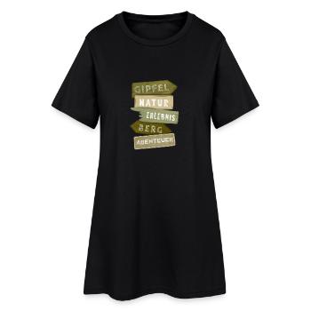 Cadeau d'expérience d'aventure Mountain Signpost en plein air - Robe T-shirt Femme - noir - Devant