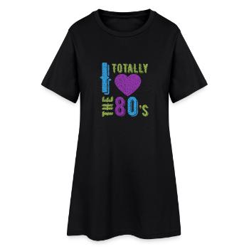Aimez les années 80, la musique des années quatre-vingt - Robe T-shirt Femme - noir - Devant