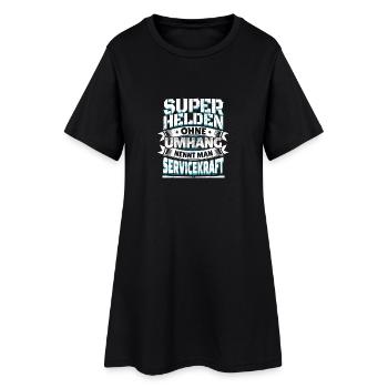 Superheld lustig Spruch Held Servicekraft Geschenk - Frauen T-Shirt-Kleid - Schwarz - Vorne