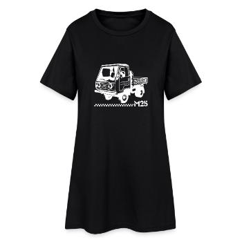 Multicar M25 Neu - Frauen T-Shirt-Kleid - Schwarz - Vorne