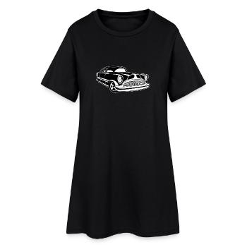 Lowrider / Oldtimer / Muscle Car 03_schwarz weiß - Frauen T-Shirt-Kleid - Schwarz - Vorne