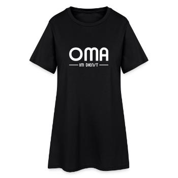 Oma im Dienst - Frauen T-Shirt-Kleid - Schwarz - Vorne
