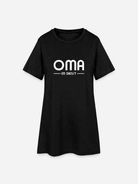 Oma im Dienst - Frauen T-Shirt-Kleid - Schwarz