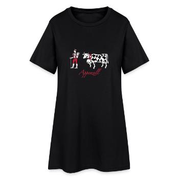Appenzell Alpaufzug - Frauen T-Shirt-Kleid - Schwarz - Vorne