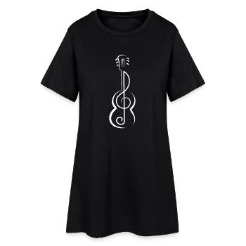 Gitarre Musik - Frauen T-Shirt-Kleid - Schwarz - Vorne