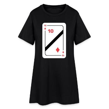 Dix Diamants Carte à jouer Carte de poker - Robe T-shirt Femme - noir - Devant