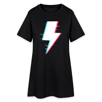 Lightning Style Retro Digital Lightning - Women’s T-Shirt Dress - black - Front