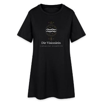 Die Visionärin Kosmos - Frauen T-Shirt-Kleid - Schwarz - Vorne