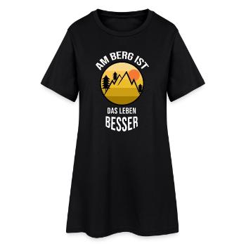 Naturliebhaber Wandern Statement Wanderer Berge - Frauen T-Shirt-Kleid - Schwarz - Vorne