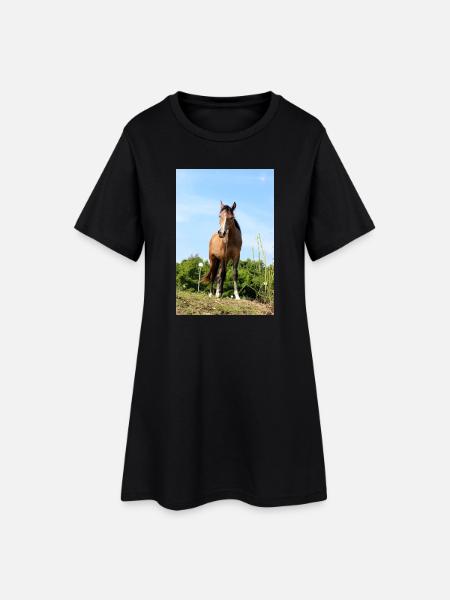 Affiche Cheval Cheval - Robe T-shirt Femme - noir
