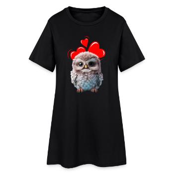 Valentinstag Geschenk,Happy Valentine's Day Shirt - Frauen T-Shirt-Kleid - Schwarz - Vorne