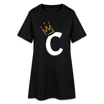 Lettre C - initiale lettre C - Robe T-shirt Femme - noir - Devant