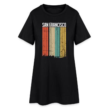 San Francisco Rainbow Skyline - Women’s T-Shirt Dress - black - Front