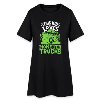 Monstertrucks für Kinder - Frauen T-Shirt-Kleid - Schwarz - Vorne