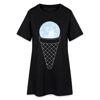 Crème glacée de la Lune - Robe T-shirt Femme - noir - Devant