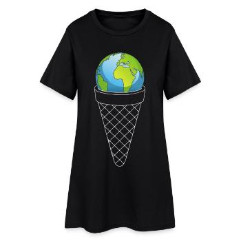 Crème glacée de la planète Terre - Robe T-shirt Femme - noir - Devant