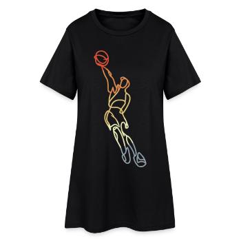 Basket-ball rétro - Robe T-shirt Femme - noir - Devant
