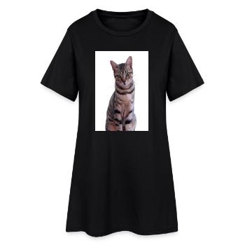 Chat Chats Chaton Chat Tigre - Robe T-shirt Femme - noir - Devant