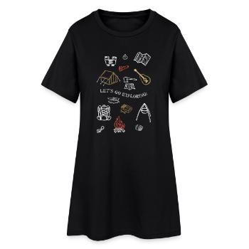 Camping Adventure Outline Design - Robe T-shirt Femme - noir - Devant