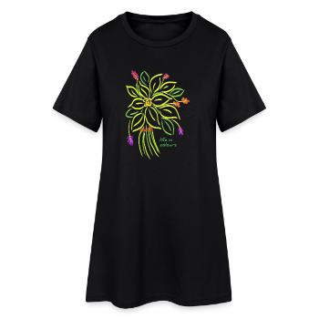 Illustration florale vibrante - Robe T-shirt Femme - noir - Devant