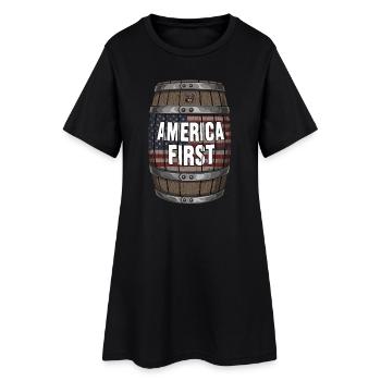 America First Patriot Barrel Design - Robe T-shirt Femme - noir - Devant