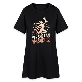  Yes She Can Yes She Did Women Empowerment Women's - Robe T-shirt Femme - noir - Devant