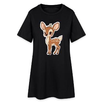 chevreuil - Robe T-shirt Femme - noir - Devant