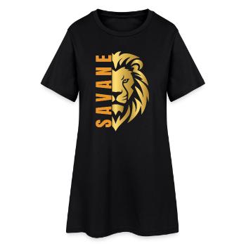 Lion doré  - Robe T-shirt Femme - noir - Devant