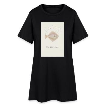 Mon cher Scholli fish design - Robe T-shirt Femme - noir - Devant