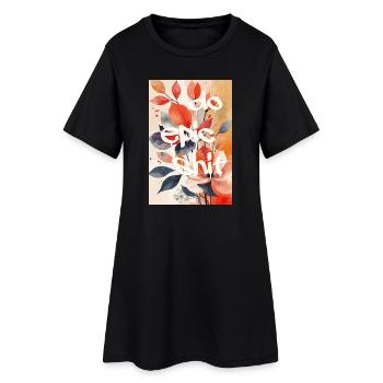 Do Epic Shit — Impression d’art floral de rue - Robe T-shirt Femme - noir - Devant
